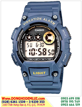 Đồng hồ Casio Học Sinh _Casio W-735H-2AVDF; Đồng hồ điện tử Casio W-735H-2AVDF chính hãng| Bảo hành 2 năm